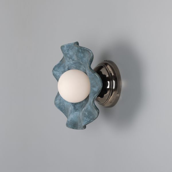Rivale Ceramic IP44 Bathroom Wall Light, Blue Earth